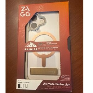 Zagg iPhone 17 case NIB Ranier 6.3" 2025 MagSafe Sandstone tan clear kickstand